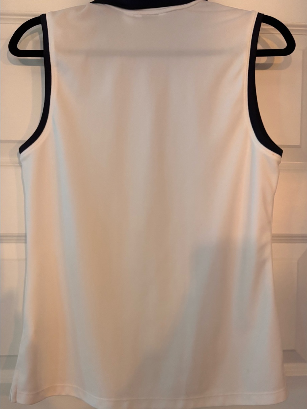 Lady Hagen White Sleeveless Polo with Navy Contrast - Picture 2 of 2
